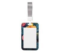 Porta badge scorrevole con fiori di ibisco colorato, in plastica dura, per infermieri e ufficio