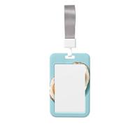 Porta badge scorrevole con uova fritte in plastica dura, per infermieri e ufficio