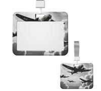 Porta badge scorrevole in plastica orizzontale per badge da ufficio della guerra mondiale, custodia protettiva per carte d'identità di lavoro, per patenti di guida, infermiere, pass