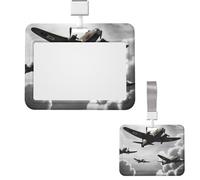 Porta badge scorrevole in plastica orizzontale per badge da ufficio della guerra mondiale, custodia protettiva per carte d'identità di lavoro, per patenti di guida, infermiere, pass