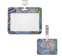 Porta badge scorrevole in plastica orizzontale per ufficio DNA genetica Helix porta badge porta carte di credito per carta d'identità di lavoro per patenti di guida infermiere pass