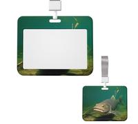 Porta badge scorrevole in plastica orizzontale per ufficio subacqueo pesce gatto porta badge custodia per carte di credito per carta d'identità di lavoro per patenti di guida infermiere pass
