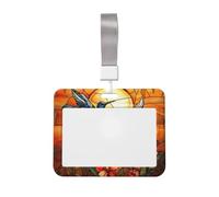 Porta badge scorrevole in plastica rigida con due colibrì e fiori, per infermieri e ufficio