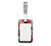 Porta badge scorrevole in plastica rigida con fiori di ibisco tropicali, per infermieri e ufficio