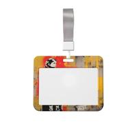 Porta badge scorrevole in plastica rigida con graffiti per ragazza adolescente, per infermieri e ufficio