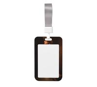 Porta badge scorrevole in plastica rigida con immagine di cowgirl seduta sul WC, per infermieri e ufficio