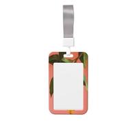 Porta badge scorrevole in plastica rigida con motivo a limone, stile retrò, per infermieri e ufficio