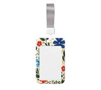 Porta badge scorrevole in plastica rigida con motivo floreale, stile vintage, per infermieri e ufficio