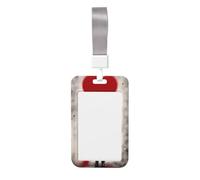 Porta badge scorrevole in plastica rigida con motivo graffiti a forma di cuore rosso, per infermieri e ufficio