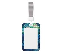 Porta badge scorrevole in plastica rigida con motivo orso polare colorato su ghiaccioli luccicanti, per infermieri e ufficio