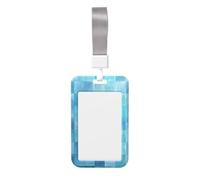 Porta badge scorrevole in plastica rigida con piastrelle blu traslucido, per infermieri e ufficio