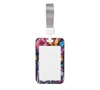 Porta badge scorrevole in plastica rigida con scheletro fiore farfalla per infermieri ufficio