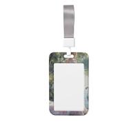 Porta badge scorrevole in plastica rigida con scritta "Beautiful Woman in Pink Dress", per infermieri e ufficio