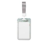 Porta badge scorrevole in plastica rigida con scritta "Woman Floating in the Water", per infermieri e ufficio