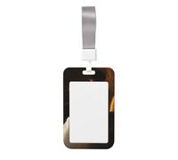 Porta badge scorrevole in plastica rigida con scritta "Woman Reading by the Candle", per infermieri e ufficio