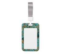 Porta badge scorrevole in plastica rigida, con venature dorate, per infermieri e ufficio