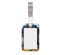 Porta badge scorrevole in plastica rigida, motivo: cane di montagna, per infermieri e ufficio