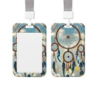 Porta badge scorrevole in plastica verticale per ufficio, acchiappasogni nativi americani, porta badge per carte d'identità da lavoro, per patenti di guida, infermiere, pass