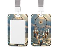 Porta badge scorrevole in plastica verticale per ufficio, acchiappasogni nativi americani, porta badge per carte d'identità da lavoro, per patenti di guida, infermiere, pass