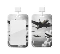 Porta badge scorrevole in plastica verticale per ufficio, porta badge della guerra mondiale, custodia protettiva per carte d'identità di lavoro, patenti di guida, infermiere, pass