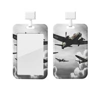 Porta badge scorrevole in plastica verticale per ufficio, porta badge della guerra mondiale, custodia protettiva per carte d'identità di lavoro, patenti di guida, infermiere, pass