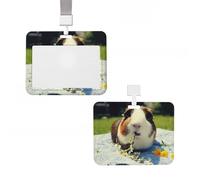 Porta badge scorrevole in plastica verticale porta badge porcellini d'India porta carte d'identità porta carte d'identità con finestra trasparente ID carta di credito per ufficio lavoro infermiere