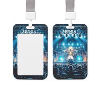 Porta badge scorrevole verticale in plastica porta badge rock concerto palco porta carte d'identità porta carte d'identità con finestra trasparente ID carta di credito per personale di lavoro in