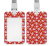 Porta badge tradizionale con simpatico gatto portafortuna Maneki Neko, con cordino, porta carte d'identità, protezione verticale per carte d'identità, per lavoro, ufficio