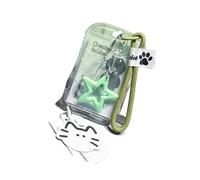 Porta badge trasparente con passante per il trasporto, verde | Custodia rigida per pass di accesso, dettaglio con accento stellare per l'ingresso nel campus, uso giorno lavorativo
