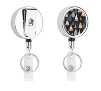 Porta badge tribale arancione con bobina retrattile, clip per badge in acciaio inox, resistente, per lavoro, infermieri, insegnanti e sicurezza