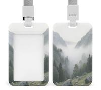 Porta badge Valley in The Morning Mist stampato verticale porta badge adatto per ufficio scuola ID Card Proximity Key Card Patente di guida e pass