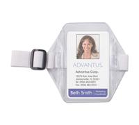 Porta badge verticale Advantus da braccio 2 1/2 x 3 1/2 trasparente/bianco 12 per scatola