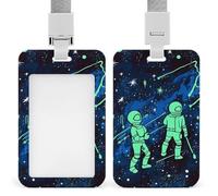Porta badge verticale che si illumina al buio, impermeabile, con cordino staccabile resistente, per insegnanti di fabbrica e ufficio
