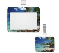 Porta badge verticale con bobina per badge paradiso tropicale porta badge con bobina scorrevole, porta badge in plastica dura, porta badge porta badge porta badge porta badge porta badge per