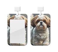 Porta badge verticale con bobina per badge Shih Tzu Porta badge per cani con bobina scorrevole Porta badge in plastica rigida Porta badge Porta carte d'identità Porta targhetta per infermieri ufficio