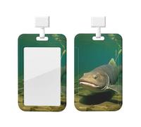 Porta badge verticale con bobina per badge subacqueo pesce gatto porta badge scorrevole clip porta badge in plastica rigida porta badge porta badge porta carte d'identità porta targhetta per