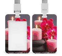 Porta badge verticale con candele rosse con cordino, porta badge verticale, multiuso, per ufficio, insegnanti, infermieri