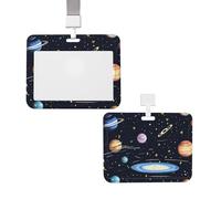Porta badge verticale con cordino ID Card Case Name Tag The Solar Family Badge Holder con finestra trasparente Card Name Protector Pouch per infermiere medico forniture per ufficio