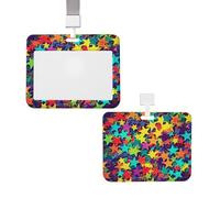Porta badge verticale con cordino ID Card Case Tag nome molte stelle porta badge con finestra trasparente per carte nome sacchetto per infermiere medico forniture per ufficio