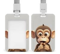 Porta badge verticale con cordino in plastica ID Card Holder Name Tag The Silent Monkey Badge Holder con finestra trasparente ID Card Protector Pouch per infermiere medico forniture per ufficio