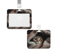Porta badge verticale con cordino per carte d'identità, targhetta con nome, gatto sotto coperta, porta badge con finestra trasparente, custodia protettiva per nome, per infermieri, medici, forniture