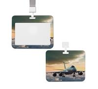 Porta badge verticale con cordino per carte d'identità, targhetta con nome, porta badge per aeroplano, con finestra trasparente, per proteggere il nome, per infermieri, medici, forniture per ufficio