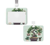 Porta badge verticale con cordino per carte d'identità, targhetta per nome, porta badge per piante bonsai, con finestra trasparente, per proteggere il nome, per infermieri, medici, forniture per