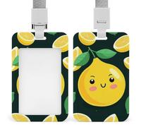 Porta badge verticale con cordino, porta badge verticale con limone, porta badge multiuso, per ufficio, insegnanti, infermieri