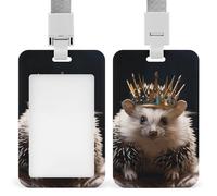 Porta badge verticale con corona con riccio, porta badge verticale con cordino staccabile, resistente, porta badge, impermeabile, per infermiere, ufficiali, insegnanti, sicurezza