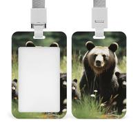 Porta badge verticale con scritta "Mama Bear", con cordino, resistente, resistente, impermeabile, per infermieri, ufficiali, insegnanti, personale di sicurezza