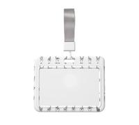 Porta badge verticale in plastica con alfabeto e linguaggio dei segni, con cordino, custodia impermeabile per carte di credito, targhetta identificativa