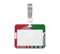 Porta badge verticale in plastica con bandiera italiana romana, porta badge con cordino, custodia impermeabile per carte di credito, targhetta identificativa