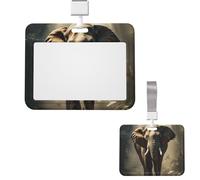 Porta badge verticale in plastica con elefante nel porta badge con cordino, custodia impermeabile per carte di credito, etichetta con nome