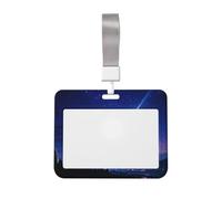 Porta badge verticale in plastica con silhouette del cielo notturno, porta badge con cordino, custodia impermeabile per carte di credito, targhetta identificativa